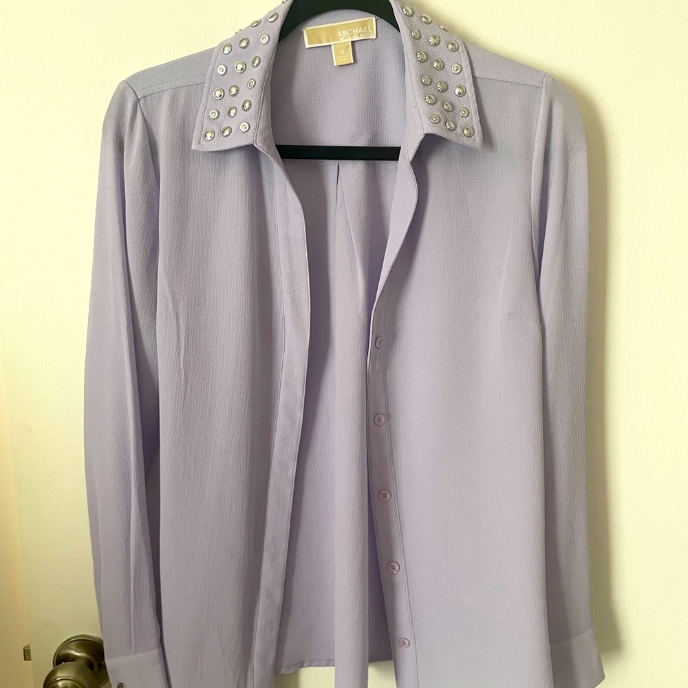 Michael Kors - Studded collar lavender blouse
